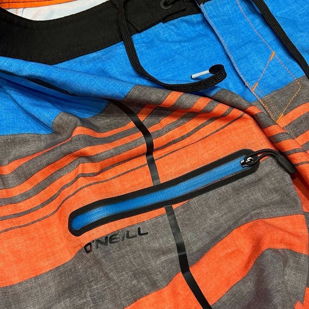 O'Neill Men's Orange and Blue Swim/BoardShorts - Picture 4 of 6